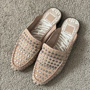 Dolce Vita Tan Mules with Studded Design